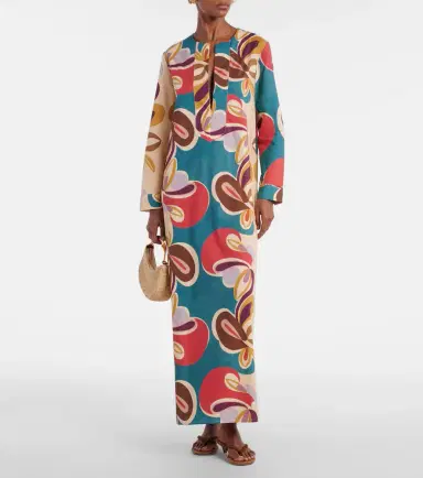 ADRIANA DEGREAS Printed cotton-blend kaftan | Thumbnail 2
