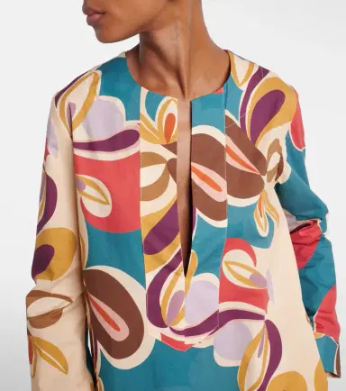 ADRIANA DEGREAS Printed cotton-blend kaftan | Thumbnail 4