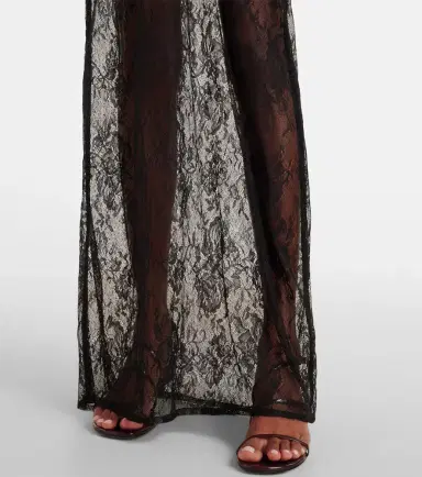ADRIANA DEGREAS Sheer lace maxi dress | Thumbnail 5