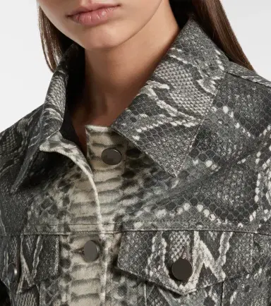 Gabriela Hearst Bronte snake-print cropped denim jacket | Thumbnail 4 Gabriela Hearst Bronte snake-print cropped denim jacket | Thumbnail 4