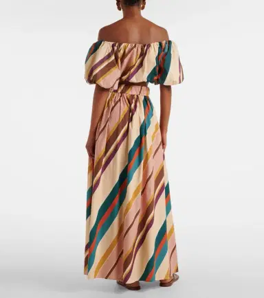 ADRIANA DEGREAS Striped off-shoulder cotton-blend crop top | Thumbnail 5 ADRIANA DEGREAS Striped off-shoulder cotton-blend crop top | Thumbnail 5