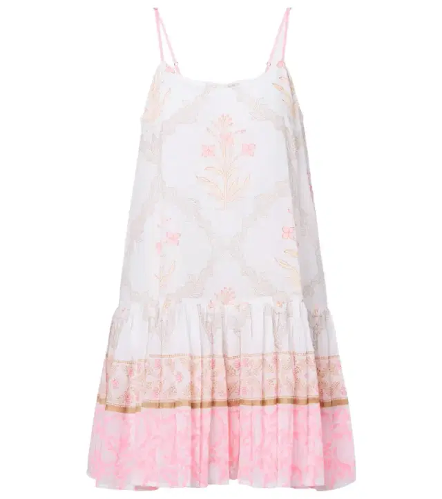 JULIET DUNN Floral ruched cotton minidress