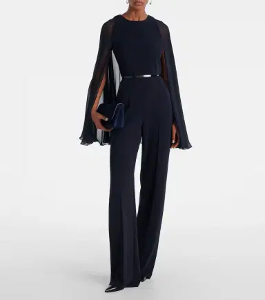 Max Mara Vertice caped cady jumpsuit | Thumbnail 2