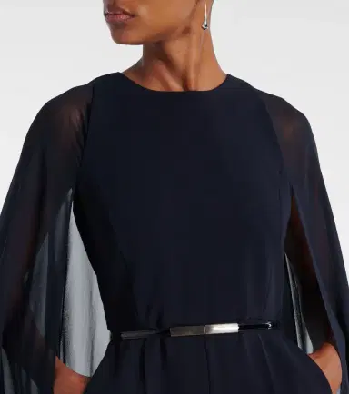 Max Mara Vertice caped cady jumpsuit | Thumbnail 4