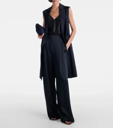 Max Mara Dritto crêpe satin wide-leg pants | Thumbnail 2