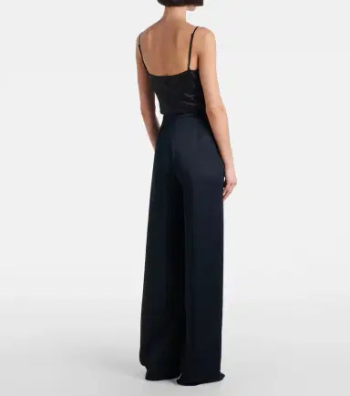 Max Mara Dritto crêpe satin wide-leg pants | Thumbnail 3