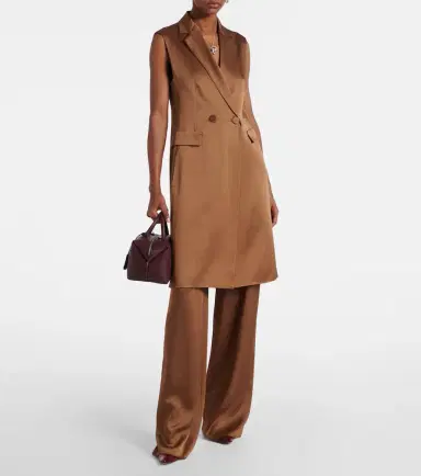 Max Mara Afgano belted satin jacket | Thumbnail 2 Max Mara Afgano belted satin jacket | Thumbnail 2