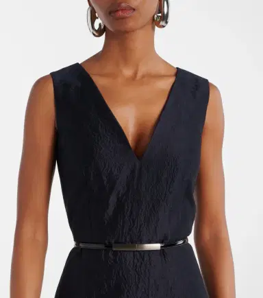 Max Mara Lyon cotton and silk-blend cloqué midi dress | Thumbnail 4