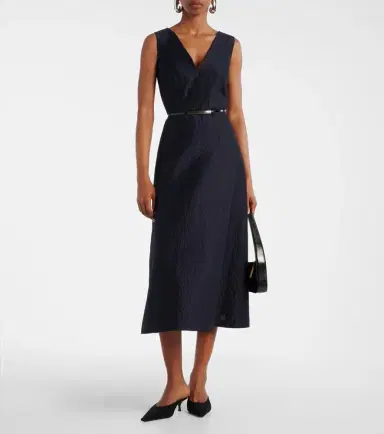 Max Mara Lyon cotton and silk-blend cloqué midi dress | Thumbnail 5