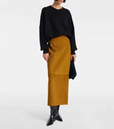 Khaite Loxley suede maxi skirt | Thumbnail 2
