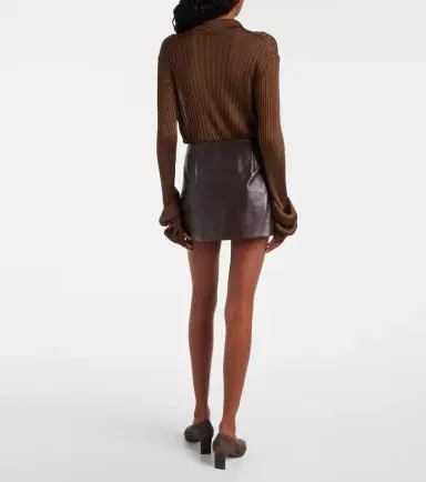 Khaite Jett leather miniskirt | Thumbnail 2