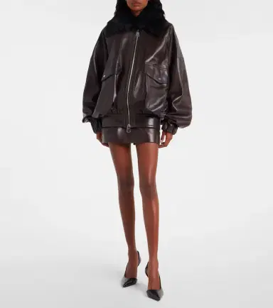 Khaite Jett leather miniskirt | Thumbnail 3
