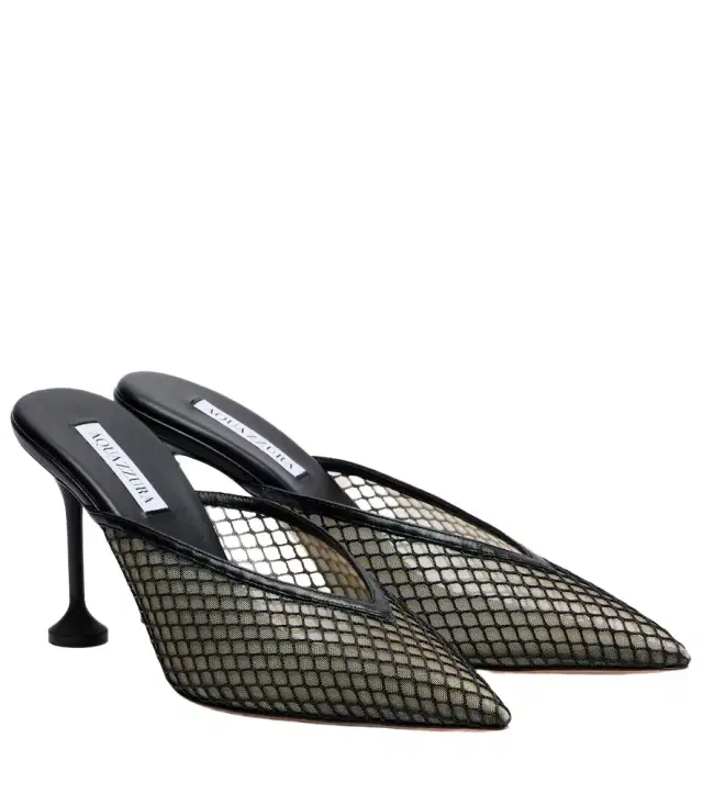 Aquazzura Bisous 85 mesh mules