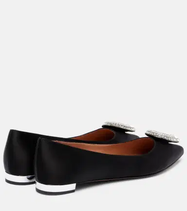 Aquazzura Crystal Hoop satin ballet flats | Thumbnail 2 Aquazzura Crystal Hoop satin ballet flats | Thumbnail 2
