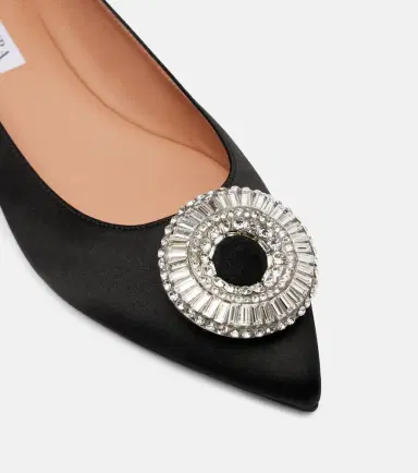 Aquazzura Crystal Hoop satin ballet flats | Thumbnail 4 Aquazzura Crystal Hoop satin ballet flats | Thumbnail 4