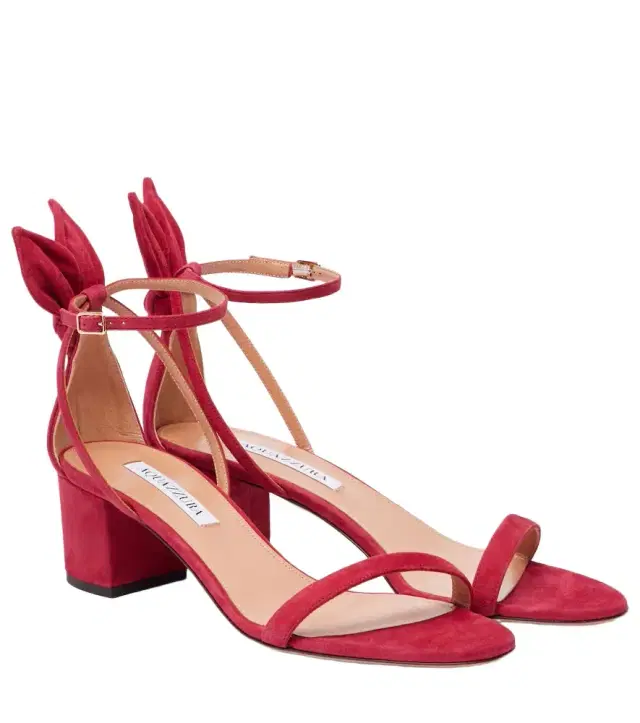 Aquazzura Bow Tie 50 suede sandals