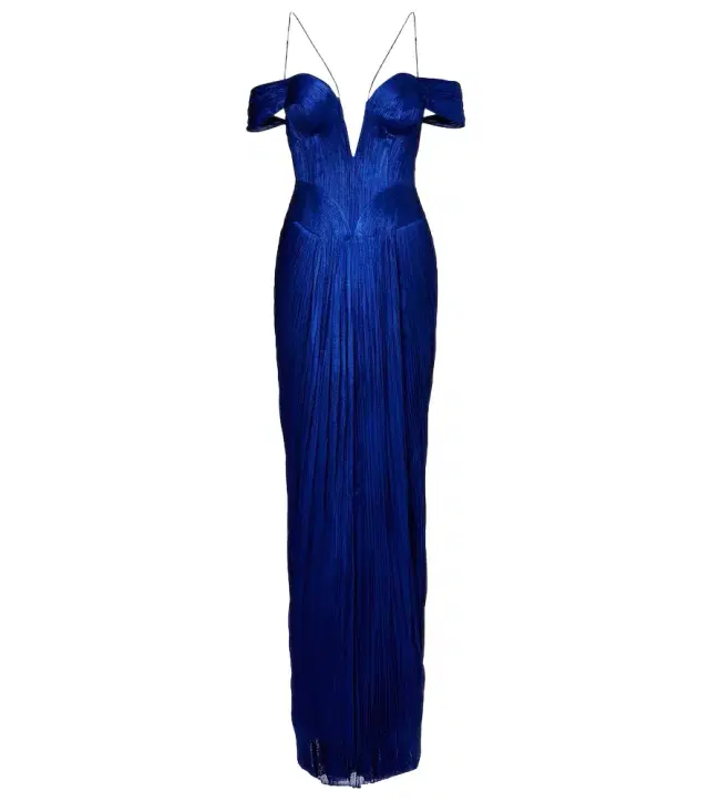 Maria Lucia Hohan Camilla metallic silk tulle bustier gown