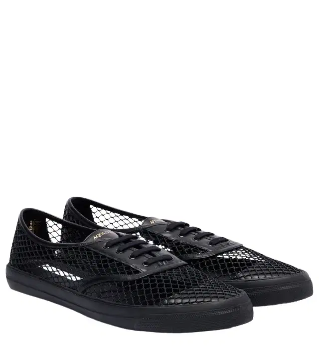 Aquazzura Minimalist Mesh leather-trimmed sneakers