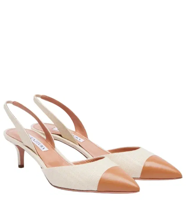 Aquazzura Milanese 50 leather slingback pumps