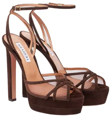 Aquazzura Shear Plateau 130 suede platform sandals | Thumbnail 1 Aquazzura Shear Plateau 130 suede platform sandals | Thumbnail 1