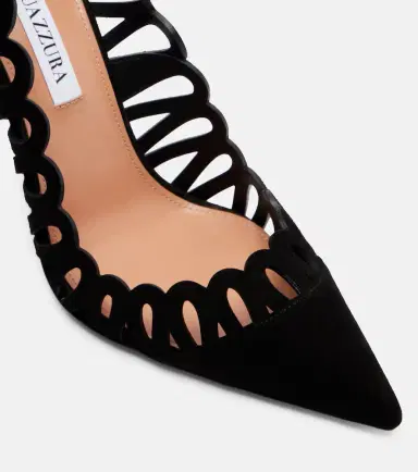Aquazzura Peep 105 scalloped leather pumps | Thumbnail 2