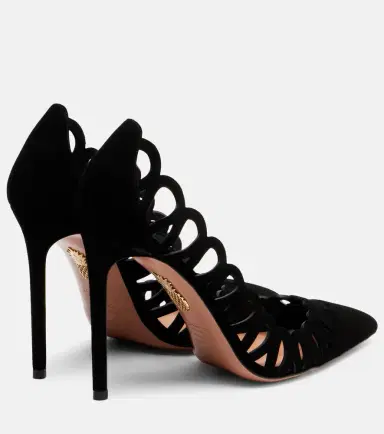 Aquazzura Peep 105 scalloped leather pumps | Thumbnail 3