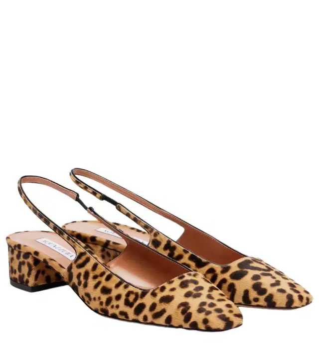 Aquazzura Ginza 35 calf hair slingback pumps
