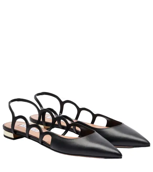 Aquazzura Endless Love leather slingback flats
