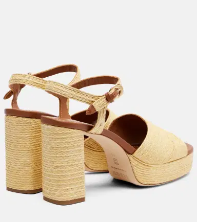 Staud Jodie raffia and leather platform sandals | Thumbnail 3 Staud Jodie raffia and leather platform sandals | Thumbnail 3