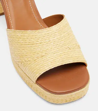 Staud Jodie raffia and leather platform sandals | Thumbnail 4 Staud Jodie raffia and leather platform sandals | Thumbnail 4