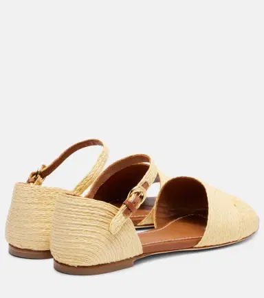 Staud Catharine raffia and leather sandals | Thumbnail 4 Staud Catharine raffia and leather sandals | Thumbnail 4