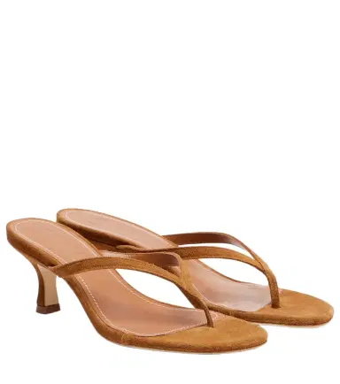 Staud Freja 60 suede thong sandals | Thumbnail 1