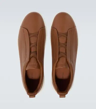 Zegna Triple Stitch leather sneakers | Thumbnail 3