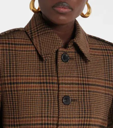 Saint Laurent Belted Prince of Wales wool coat | Thumbnail 3 Saint Laurent Belted Prince of Wales wool coat | Thumbnail 3
