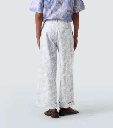 Commas Printed cotton-blend wide-leg pants | Thumbnail 5