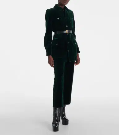 Saint Laurent Saharienne cotton velvet jacket | Thumbnail 2