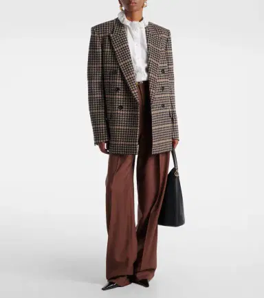 Saint Laurent Houndstooth double-breasted wool blazer | Thumbnail 3 Saint Laurent Houndstooth double-breasted wool blazer | Thumbnail 3