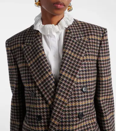 Saint Laurent Houndstooth double-breasted wool blazer | Thumbnail 6 Saint Laurent Houndstooth double-breasted wool blazer | Thumbnail 6