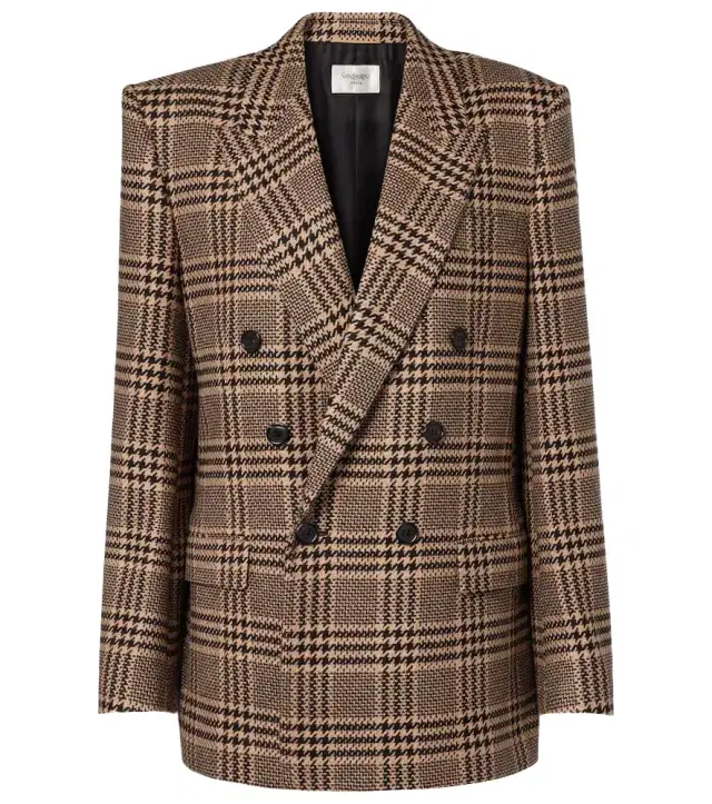 Double-breasted silk and cashmere blazer