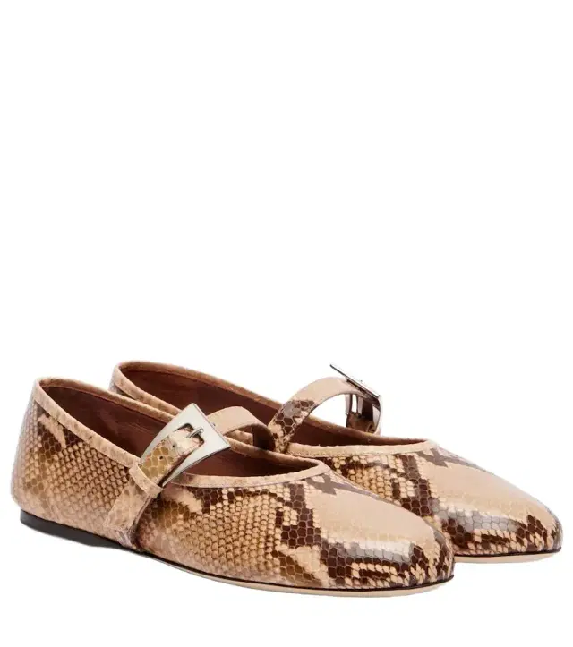 Paris Texas Sveva snake-effect leather ballet flats