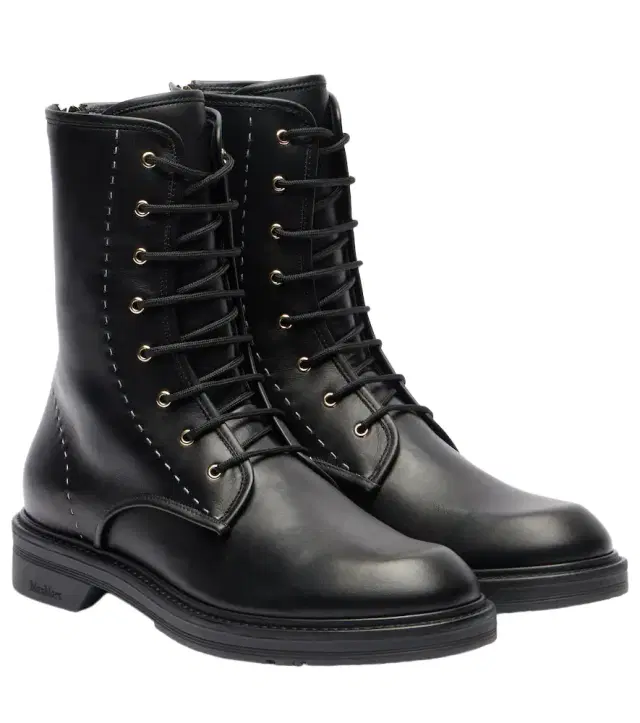 Max Mara Urbancombat leather combat boots