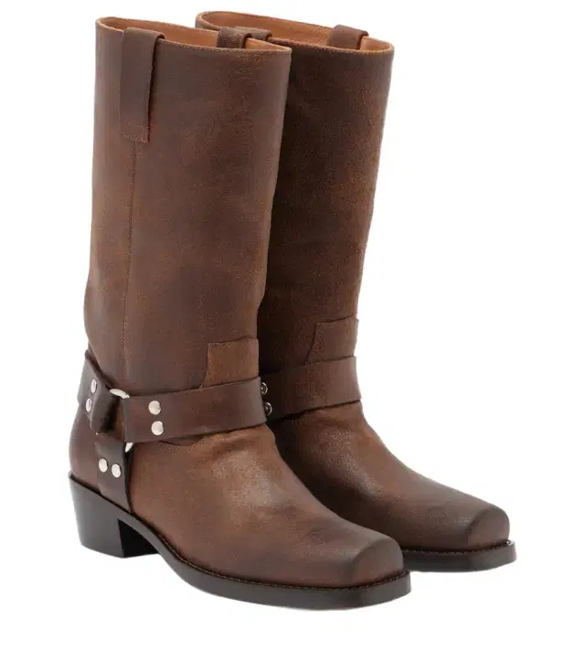 Paris Texas Roxy distressed leather biker boots