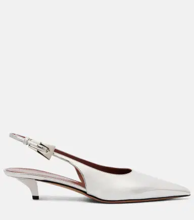 Paris Texas Jessica mirrored leather slingback pumps | Thumbnail 4
