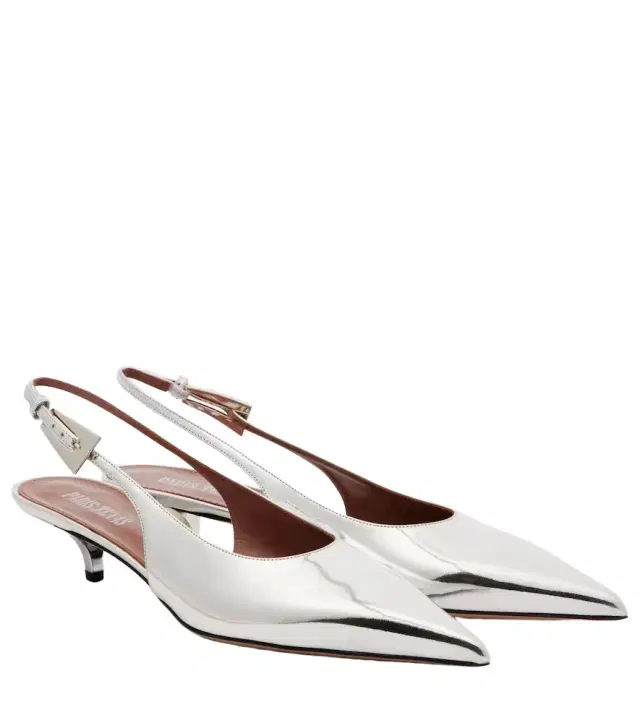 Paris Texas Jessica mirrored leather slingback pumps