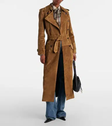 Saint Laurent Suede trench coat | Thumbnail 2 Saint Laurent Suede trench coat | Thumbnail 2