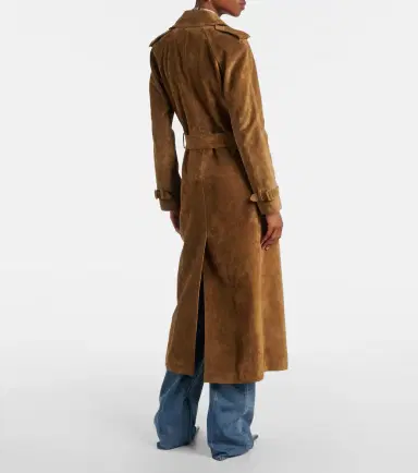 Saint Laurent Suede trench coat | Thumbnail 3 Saint Laurent Suede trench coat | Thumbnail 3