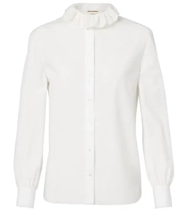 Lace-trimmed cotton poplin blouse