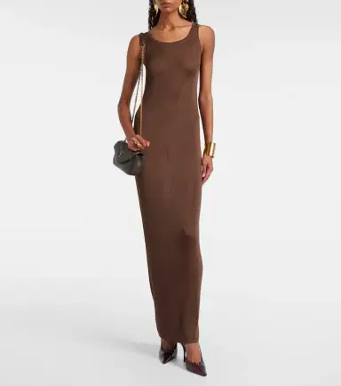 Saint Laurent Ribbed-knit maxi dress | Thumbnail 2