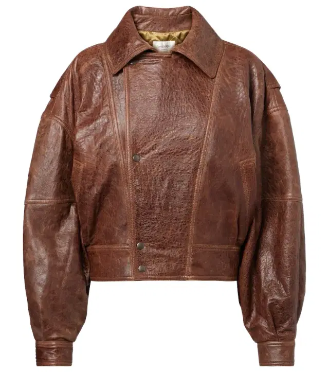 Saint Laurent Double-breasted leather bomber jacket