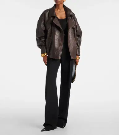 Saint Laurent Leather bomber jacket | Thumbnail 3 Saint Laurent Leather bomber jacket | Thumbnail 3